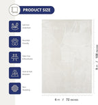 Abani Zen 6' x 9' Cream Rug – Neutral Brush Stroke Sandbrush Design, Large Soft Area Rug for Living Room & Bedroom, Durable & Easy to Clean