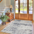 Area Rug 3×5, Vintage Boho Rug,Ultra-Soft Low Pile, Washable, Non Slip,Stain Resistant Printed Carpet for Living Room Bedrooms Playroom Office Kitchen, Blue/Abstract