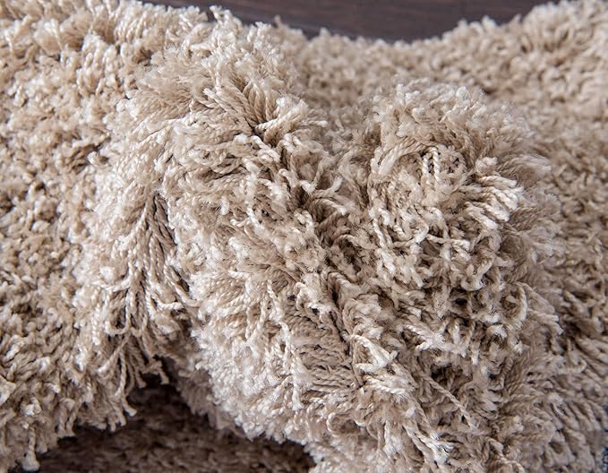 Unique Loom Solid Shag Collection Area Rug (10' x 13' Rectangle, Taupe)