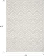 Nourison Home Versatile Ivory White 6' x 9' Area Rug - Easy Clean, Non Shedding, Bed Room, Living Room, Dining Room, Kitchen (6' x 9')