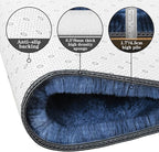 duduta Navy Blue Soft Fluffy Rug 5x8 ft, Tie-Dyed Shag Fuzzy Plush Rectangle Carpet for Bedroom Nursery Living Room Home Decor