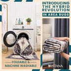 Istana Hallway Runner Rug 2.5x8 – Dark Grey Blue/Rose Mauve Entryway Rug -Silk's Soft Touch Runners for Hallways - Stylish Kitchen Runner Rug Non Slip