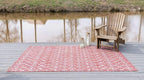Unique Loom Outdoor Trellis Collection Area Rug - Tribal Trellis (9' x 12' Rectangle, Rust Red/ Ivory)