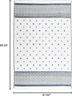 Alfa Rich 5x8 Blue Cream Off White Washable Area Rugs for Living Room Bedroom Kitchen Decor Cotton