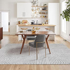 6x9 Area Rug - Large Abstract Washable Non-Slip Grey Living Room Rug Rainbow Low-Pile Floor Carpet Soft Modern Accent Rugs for Bedroom Dining Room Office Classroom Nursery