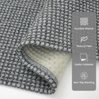 Braided Area Rug 6x9 Ft Washable Rugs for Living Room Non Slip Bedroom Rugs Boho Dining Room Rug Cotton Living Room Woven Floor Carpet for Nursery Playroom, Dark Grey/Grey