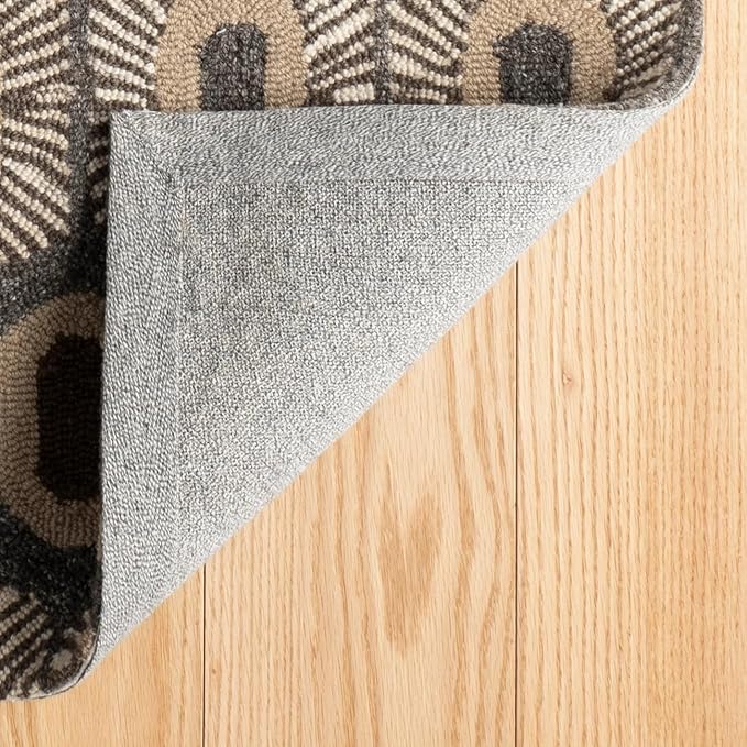 Dash & Albert Stowe Hand Micro Hooked Wool Rug, 2 X 3 Feet, Blue/Browns Geometric Pattern
