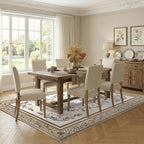 SOULFUL Medium Pile 8x10 Rugs for Living Room - Cozy Soft Underfoot Large Area Rug - Brown Boho Floral - Washable Non-Slip - Perfect for Bedroom Kids Room Under Dining Table Office