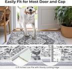 KOZYFLY Runners for Hallways 2x6 Ft Washable Kitchen Runner Rug Non Slip Runners for Entryway Indoor Printed Faux Wool Hallway Rugs Floor Carpet for Bedroom Kitchen Hall, Grey
