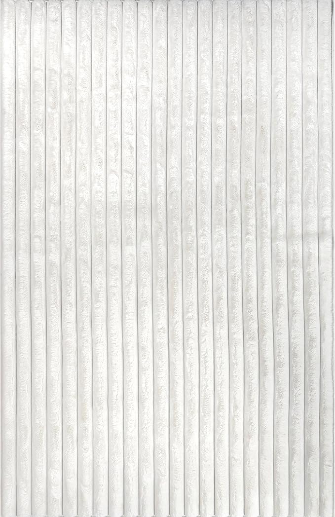 Nuloom SuperiorWash Collection Kai Off-White, 3'9" x 6', Fluffy and Cozy, High Traffic, Stain Resistant, Easy Clean, Durable Washable Area Rug for Bedroom, Living Room, Dining, Den, Foyer, Entryway