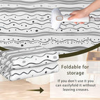Modern Gray Lines Washable Living Room Area Rug, Low Profile Abstract Pattern, 3x5 Non-Slip Backing Carpet for Kitchen, Bedroom, Dining Room