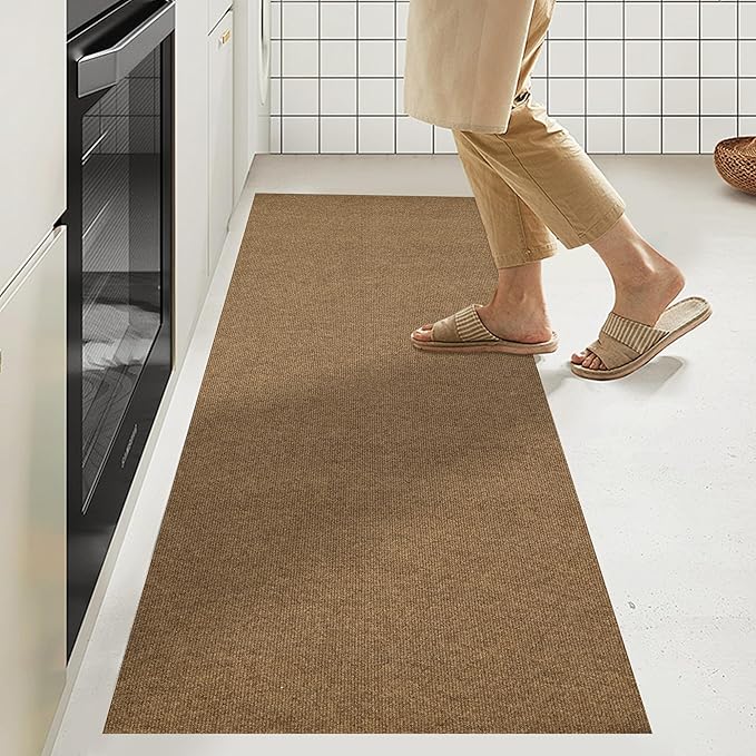 jxgzyy Extra Long Hallway Runner Rug, 3x16 Foot Commercial Carpet Runner, Non-Slip Entrance Floor Mat for Narrow Halls, Stairs, and Entryways, Coffee