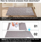 Front Door Mat Outside Entrance, Outdoor Indoor Door Mats for Entryway, Entrance, Entry, Patio, Waterproof Non Slip Doormat, Low-Profile, 24" × 35“, Grey