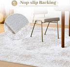 Area Rug 9x12 Living Room Rug, Machine Washable Vintage Distressed Medallion Rug Non-Slip Soft Low Pile Large Indoor Rugs for Bedroom Kitchen Dining Room Office(Beige,9'x12')