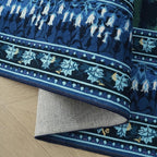 Rugcomf 2x6 Runner Rug Impressionist-Style Vintage Kitchen Rugs Non Slip Washable Soft Carpet Runner for Kitchen Laundry Bedroom Bathroom, Blue