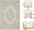 jinchan Vintage Floral Runner Rug 2x6 - Machine Washable Distressed Design Non-Slip Low-Pile Soft Thin Carpet for Hallway Kitchen Farmhouse Bedroom Entryway Laundry Room (2x6ft, Apricot Multi)