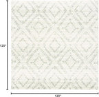 SAFAVIEH Adirondack Collection Area Rug - 10' Square, Ivory & Green, Geometric Design, Non-Shedding & Easy Care, Ideal for High Traffic Areas in Living Room, Bedroom, Dining (ADR131X-10SQ)