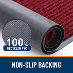 OLANLY Front Door Mat Indoor Outdoor Entrance, Waterproof Heavy Duty Doormat, Fade Resistant, Low Profile, Easy Clean Patio Porch Welcome Floor Mats for Entry, 71x30, Wine Red