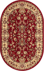 Unique Loom Sialk Hill Collection Area Rug - Washington (3' 3" x 5' 3" Oval Burgundy/Cream)