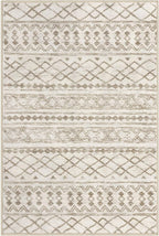 KUTA Area Rug 4x6 Boho, Moroccan Washable Rugs for Living Room Non Slip, Beige Ultra Soft Print Distressed Geometric Low-Pile Throw Carpet for Bedroom Nursery Dorm Decor