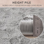 Beglad Shag Rugs for Living Room, Grey Area Rugs 5x7 Feet Upgrade Anti-Skid Modern Minimalist Style Memory Foam Rugs for Bedroom, Indoor Carpet Suitable for Boys Teens Room Decor