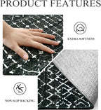 Lahome Moroccan Black Rug for Living Room Washable Area Rug 5x7 Non-Slip Ultra-Thin Soft Bedroom Rugs Large Stain Resistant Dining Room Rugs, Geometric Print Modren Carpet Rug for Office Entryway