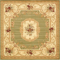 Unique Loom Versailles Collection Traditional Classic Floral Motif Area Rug (10' 0 x 10' 0 Square, Green/ Ivory)