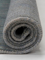 Hand Knotted Loom Wool ECO-Friendly Area Rugs - 10'x10', Octagon, Light Blue Color, Solid Plain Design, High Pile Handmade Anti Skid Area Rugs for Living Room, Bed Room (L00111)