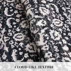 Vintage Floral 3x5 Rug, Black and White Entryway Rug Small Area Rug Washable Non-Slip Throw Rug, Thin Printed Faux Wool Low-Pile Kitchen Rugs Super Soft Capet for Entrance Bedroom Office