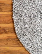 Unique Loom Davos Shag Collection Area Rug - Solid (5' 3" x 8' Oval, Sterling)