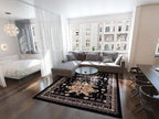 Unique Loom Taftan Collection Border Geometric Tribal Inspired Design Area Rug (8' 0 x 10' 0 Rectangular, Black/ Gray)