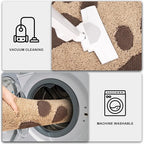 PURRUGS Dirt Trapping Door Mat 20" x 31.5", Non-Skid/Slip Machine Washable Microfiber Entryway Rug, Dog Doormat, Super Absorbent Welcome Mat for Muddy Wet Shoes and Paws, Beige