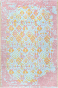 Alfa Rich 5x8 Pink Orange Teal Reversible Washable Area Rugs for Living Room Bedroom Kitchen Rug