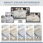 Area Rug Living Room Rugs - 6x9 Abstract Large Soft Indoor Washable Rug Neutral Modern Low Pile Carpet for Bedroom Dining Room Farmhouse Home Office - Beige Blue