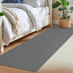 IOHOUZE Washable Runner Rug 2x7 Non Slip Runners for Hallways Entryway Runner Indoor, Kitchen Rugs Woven Cotton Floor Carpet for Kitchen Hall Entrance Bedroom, Dark Grey