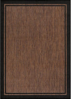 CAMILSON Indoor Outdoor Rug, 8x10 Bordered Nut Brown Black Modern Area Rugs for Indoor and Outdoor Patios, Kitchen and Hallway Mats, Washable Porch Deck Outside Carpet (Bordered Nut Brown, 8 x 10)