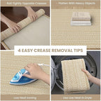 IOHOUZE Washable Runner Rug 2x7 Non Slip Runners for Hallways Entryway Runner Indoor, Kitchen Rugs Woven Cotton Floor Carpet for Kitchen Hall Entrance Bedroom, Warm Beige/Orange/Apricot