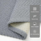 2x5 Ft Runner Rug Washable Runners for Hallways Kitchen Runner Rug with Rubber Backing Cotton Entryway Runner Indoor, Woven Floor Carpet for Hall Kitchen Bedroom, Grey