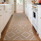 Hallway Runner Rug 2x8, Washable Kitchen Runners Non Slip, Ultra Thin Entryway Floor Mat Fit Under Door, Soft Low Pile Cotton Boho Carpet for Laundry Outdoor Bedroom