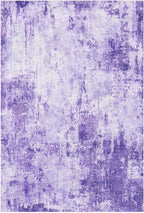 Washable Area Rugs 2'x10' Non-Slip Modern Abstract Soft for Living Room Entryway Bedroom Nursery, Print Pattern, Purple Gray Pink White