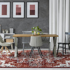 LUXE WEAVERS Moroccan Red 4x5 Medallion Area Rug for Living Rooms