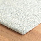 Dash and Albert Crosshatch Wool Area Rug - 3' x 5' Sky Blue Solid Hand Micro Hooked Accent Rug - Durable, High Traffic Areas Bedroom, Hallway, Stairs - Premium Luxury Hotel Quality Soft Breathable