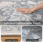 SOULFUL Medium Pile 3x5 Area Rug - Soft Foot Feel Small Entryway Rug - Greige Boho Floral - Washable Non-Slip - Perfect for Living Room Bedroom Foot Kids Room Reading Nook