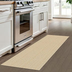 IOHOUZE Washable Runner Rug 2x6 Non Slip Runners for Hallways Entryway Runner Indoor, Kitchen Rugs Woven Cotton Floor Carpet for Kitchen Hall Entrance Bedroom, Warm Beige/Orange/Apricot