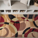 Rugshop Contemporary Abstract Circles Perfect for high Traffic Areas of Your Living Room,Bedroom,Home Office,Kitchen Area Rug 3'3" x 5'3" Multi