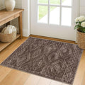 KILOCOCO Boho Entryway Rug 2x3 Printed Small Area Rug Indoor Door Mat Machine Washable Kitchen Rugs Super Soft Non Slip Throw Rugs for Bedroom Entrance Geometric Laundry Room, Rust Red