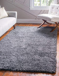 Unique Loom Davos Shag Collection Area Rug - Solid (8' x 10' Rectangle, Peppercorn)