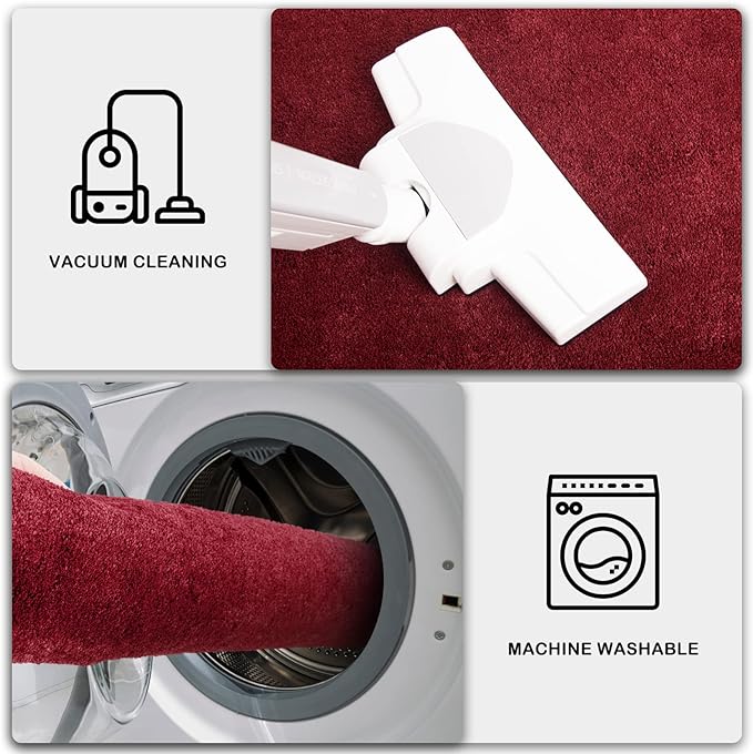 PURRUGS Dirt Trapping Door Mat 24" x 59", Non-Slip Machine Washable Entry Rug, Shoe Scraper, Dog Doormat, Super Absorbent Welcome Mat for Front & Back Door, Muddy Shoes & Paws, Burgundy Red