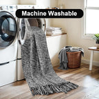 Collive Hallway Runner Rug, 2' x 5' Soft Washable Kitchen Runner Rug, Black Contemporary Modern Laundry Room Rugs Indoor Hand-Woven Cotton Carpet for Bedroom Entryway Front Door Farmhouse