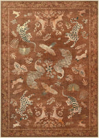 Moynesa Orange 5x7 Bedroom Rugs, Vintage Peacock Floral Washable Area Rugs for Living Room Dining Room Office Study, Low Pile Soft Non-Slip Water Repellent Carpets for Fall Winter Home Decor